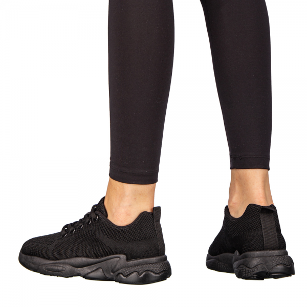 Дамски спортни обувки  черни от текстилен материал  Morison, 5 - Kalapod.bg